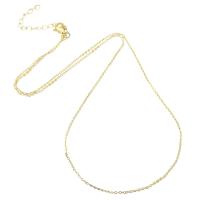 Латунь цепи ожерелье, плакирован золотом, Мужская, длина:Приблизительно 19.3 дюймовый, продается PC