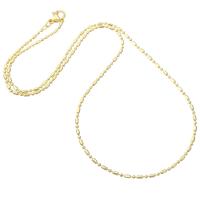 Латунь цепи ожерелье, плакирован золотом, Мужская, длина:Приблизительно 17.5 дюймовый, продается PC
