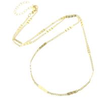 Латунь цепи ожерелье, плакирован золотом, Мужская, длина:Приблизительно 18.8 дюймовый, продается PC