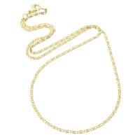 Brass Chain Necklace, gold color plated, Unisex Approx 17.8 Inch 