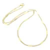 Brass Chain Necklace, gold color plated, Unisex Approx 17.6 Inch 