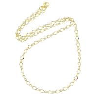 Brass Chain Necklace, gold color plated, Unisex Approx 17.6 Inch 