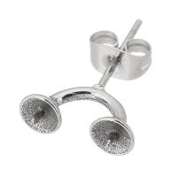 Stainless Steel Earring Stud Component, 316 Stainless Steel, fashion jewelry & Unisex, original color 
