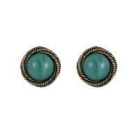 Resin Zinc Alloy Earring, with Resin, plated, fashion jewelry & for woman, green 