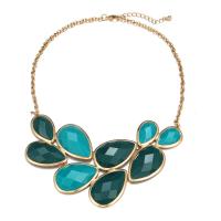 Resin Zinc Alloy Necklace, with Resin, gold color plated, fashion jewelry & for woman 40mm cm 