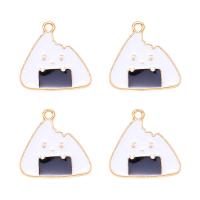 Zinc Alloy Enamel Pendants, sushi, gold color plated, Unisex, white and black Approx 