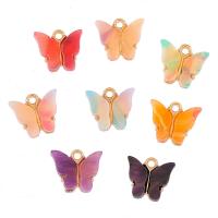 Acrylic Zinc Alloy Pendant, with Acrylic, Butterfly, gold color plated, Unisex Approx 