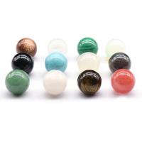 Décoration de pierre perles, pierre gemme, Rond, 12 pièces, couleurs mélangées, 25mm îte, Vendu par boîte