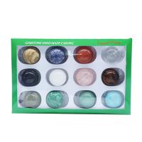 Décoration de pierre perles, pierre gemme, Rond, poli, 12 pièces, couleurs mélangées îte, Vendu par boîte