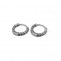 Stainless Steel Huggie Hoop Earring, 316 Stainless Steel, Donut, polished, fashion jewelry & Unisex & blacken, original color 