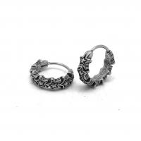 Stainless Steel Huggie Hoop Earring, 316 Stainless Steel, Star, polished, vintage & fashion jewelry & Unisex & blacken, original color 