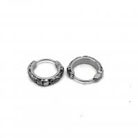 Stainless Steel Huggie Hoop Earring, 316 Stainless Steel, Skull, polished, vintage & fashion jewelry & Unisex & blacken, original color 