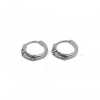 Stainless Steel Huggie Hoop Earring, 316 Stainless Steel, Hand, polished, fashion jewelry & Unisex & blacken, original color 