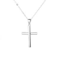 Sterling Silver Jewelry Necklace, 925 Sterling Silver, Cross, silver color plated, fashion jewelry & for woman, silver color, 450mm 