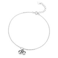 Fashion Jewelry Anklet, 925 Sterling Silver, silver color plated, for woman, silver color, 230mm 
