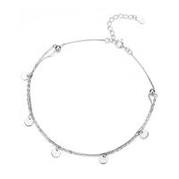Fashion Jewelry Anklet, 925 Sterling Silver, silver color plated, for woman, silver color, 230mm 