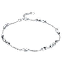 925 Sterling Silver Anklet, silver color plated, fashion jewelry & for woman, silver color, 260mm 