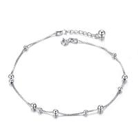 Fashion Jewelry Anklet, 925 Sterling Silver, silver color plated, for woman, silver color, 265mm 