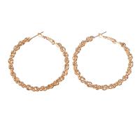 Zinc Alloy Hoop Earring, gold color plated, for woman & hollow 