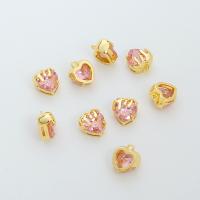 Cubic Zirconia Brass Pendants, Heart, 18K gold plated, DIY & micro pave cubic zirconia Approx 2mm 