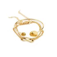 Fashion Zinc Alloy Bracelets, fashion jewelry & multilayer & for woman, golden 