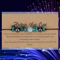 Gemstone Bracelets, Wax Cord, with Gemstone, Natural & fashion jewelry & for woman, blue cm 