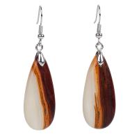 Gemstone Drop Earring, Zinc Alloy, with Koreite, Teardrop, Natural & fashion jewelry & for woman 