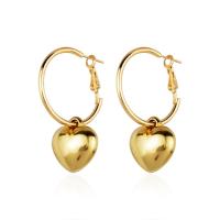 Huggie Hoop Drop Earring, Zinc Alloy, Heart, plated, fashion jewelry & for woman 