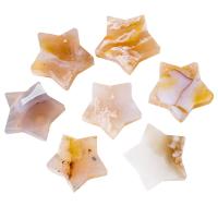 Cherry Blossom Agate Decoration, Star, polished pink 