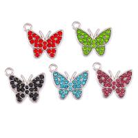 Zinc Alloy Rhinestone Pendants, Butterfly, plated, Unisex & with rhinestone Approx 