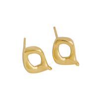 Brass Earring Drop Component, Vacuum Plating, DIY, golden 