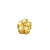 Brass Large Hole Bead, Flower, Vacuum Plating, DIY golden 