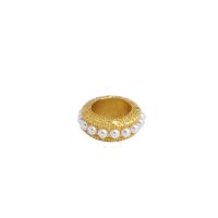 Messing Großes Loch Perlen, mit Kunststoff Perlen, rund, Vakuumbeschichtung, DIY, keine, verkauft von PC