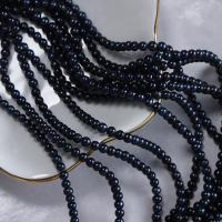 Round Cultured Freshwater Pearl Beads, DIY, dark blue, 3.5-4mm Approx 37-38 cm 
