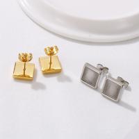 Stainless Steel Earring Stud Component, 304 Stainless Steel, Vacuum Ion Plating, DIY & for woman 10mm 