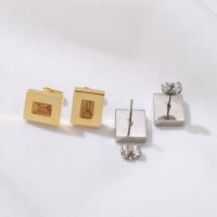 Edelstahl Ohrring Stecker, 304 Edelstahl, Vakuum-Ionen-Beschichtung, DIY & für Frau, keine, 12x10mm, verkauft von PC
