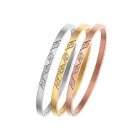 Titanium Steel Bangle, Donut, Vacuum Ion Plating, fashion jewelry & micro pave cubic zirconia & for woman 4mm, Inner Approx 58mm 