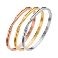 Titanium Steel Bangle, Donut, Vacuum Ion Plating, fashion jewelry & for woman 4mm, Inner Approx 58mm 