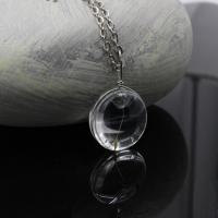 Кристалл ожерелье с цинковым сплавом, цинковый сплав, с Кристаллы, полированный, ювелирные изделия моды & Женский, серебряный, 21mm, длина:46 см, продается PC