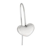 Stainless Steel Drop Earring, 304 Stainless Steel, Heart, fashion jewelry & for woman, original color 0.8mm,32mm 