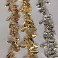 Brass Beading Chains, Leaf, plated, DIY 