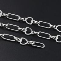 Stainless Steel Chain Jewelry, 304 Stainless Steel, Heart, DIY, original color, 8mm 