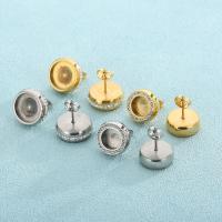 Stainless Steel Earring Stud Component, 304 Stainless Steel, DIY & for woman & with rhinestone 