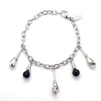 Titanium Steel Bracelet & Bangle, Teardrop, polished, fashion jewelry & for woman, silver color cm 