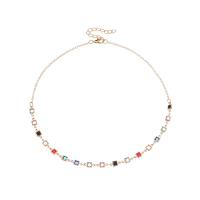 Rhinestone Zinc Alloy Necklace, with Glass Rhinestone, with 1.96inch extender chain, gold color plated, fashion jewelry & for woman Approx 16 Inch 