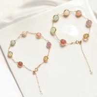 Quartz Bracelets, with Freshwater Pearl & Zinc Alloy, gold color plated & for woman, multi-colored Approx 6.1 Inch 