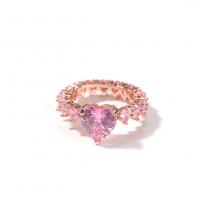 Cubic Zirconia Micro Pave Brass Finger Ring, Heart, plated, fashion jewelry & Unisex & micro pave cubic zirconia 