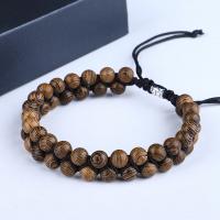 Wood Bracelets, Polyester Cord, with Wood, fashion jewelry & for woman, original color cm 