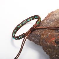 Bracelets turquoises, corde de cire, avec Turquoise africain, bijoux de mode & pour femme, multicolore cm, Vendu par brin