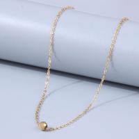 Titanium Steel Jewelry Necklace, with 5cm extender chain, Round, Galvanic plating, Unisex, golden, 5mm Approx 40 cm 